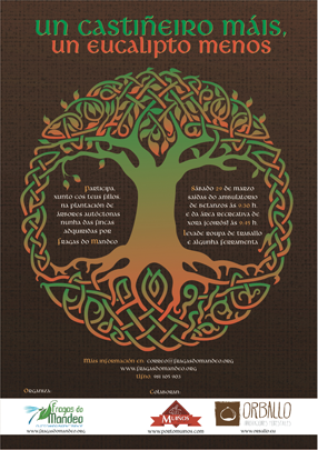 Cartel da campaña “Un castiñeiro máis, un eucalipto menos”