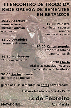 Poster of the Rede Galega de Sementes (Galician Seeds Network) gathering
