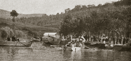 Fotografía da romaría dos Caneiros, circa 1900