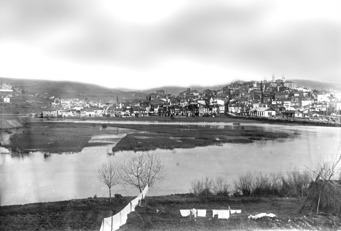 Fotografía de la vista oeste de Betanzos, circa 1904
