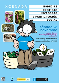 Image of the poster of the conference “Exotic invasive species and social participation”